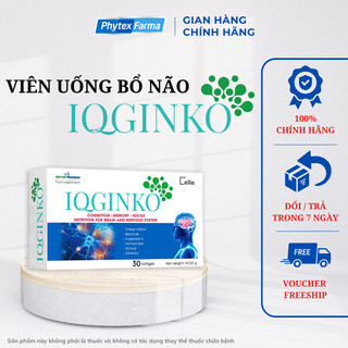 Viên uống bổ não IQGINKO hoạt huyết dưỡng não hỗ trợ tăng cường trí nhớ giảm đau đầu Hộp 30 viên