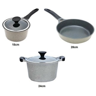 bộ nồi chảo quánh stone lock&lock - bộ nồi stone lock&lock