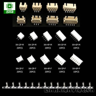 Đầu nối xh2.54 2.54mm đực cái các loại kiểu chân 2p 10p lõi sắt chân pin xh2.54 xh 2.54 đực thẳng đực cong