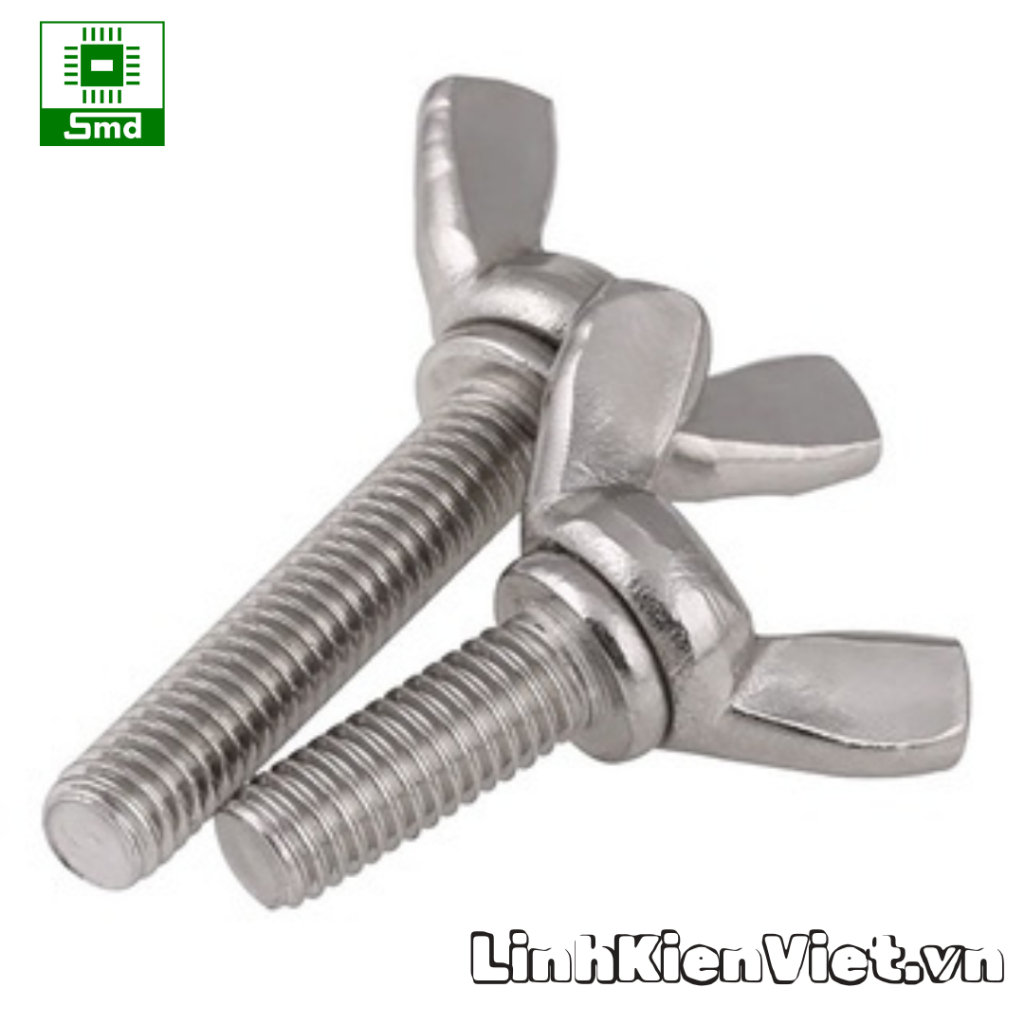 Bulong tai hồng inox 304 M3 M4 M5 M6 M8 Bu lông cánh chuồn các độ dài thép không gỉ các loại kích thước