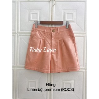 Ruby linen rq03- quần short linen nữ lưng cao. 10 màu - có bigsize.