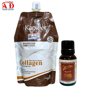 Hấp dầu Collagen Karseell Maca siêu mượt tóc chính hãng 500ml + Tặng tinh dầu Covisken Argan 15ml