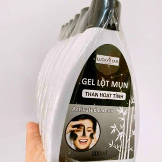   kèm cọ+giấy  Gel lột mụn than hoạt tính chai 200ml 