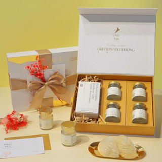 Hộp quà tặng 8/3 quà 20 11 tặng cô giáo, set quà yến sào kèm túi đựng quà + thiệp ghi tay chúc mừng sang trọng