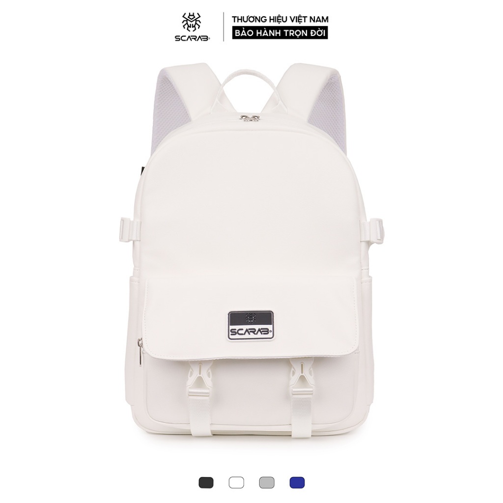 SCARAB CHAPTER LEATHER BACKPACK Balo Da Nam Nữ Chống Thấm Đựng Vừa Lap 15,6 Inch Mỏng