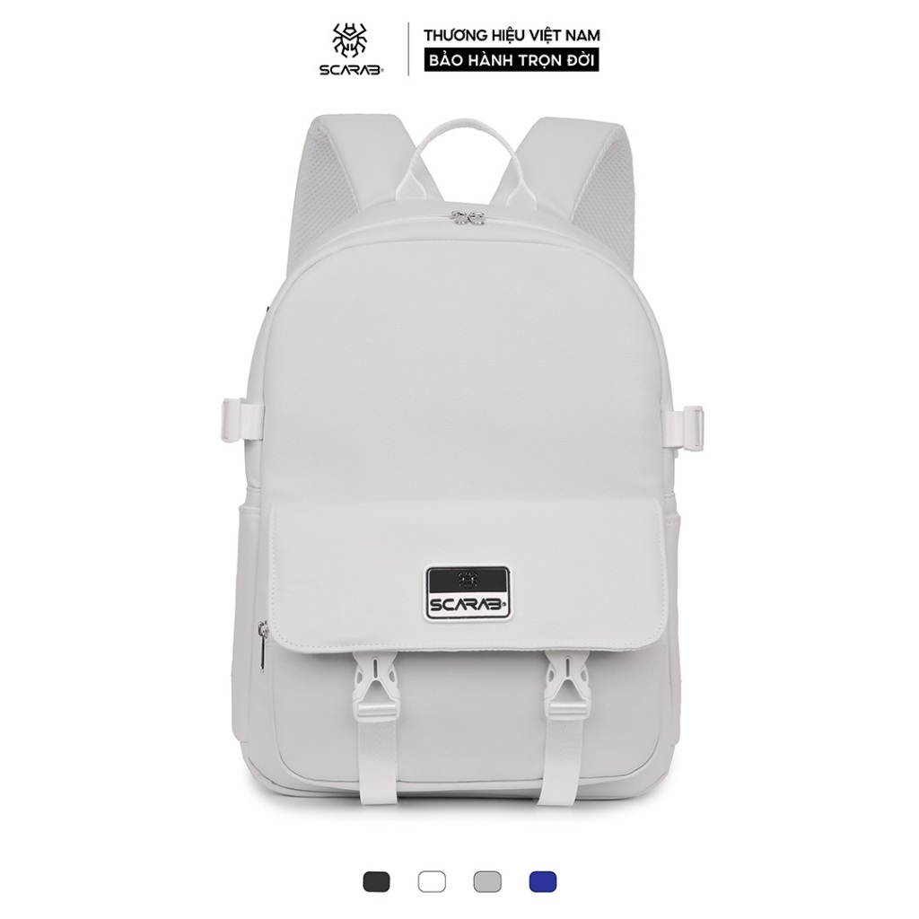 Balo Da Chapter Backpack Nam Nữ Đi Học Đi Chơi Form Chuẩn Chống Thấm Tốt Vừa Lap 15,6Inch mỏng_Bảo Hành Trọn Đời Scarab