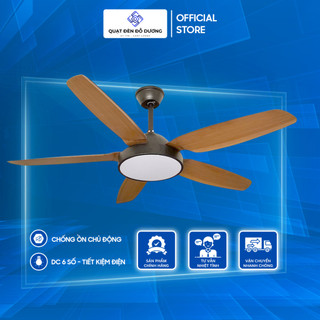 Quạt trần kèm đèn - quạt đèn trần quạt đèn đỗ dương công suất 60 w chống ồn, nhỏ gọn, đèn led 3 màu luồng gió đều