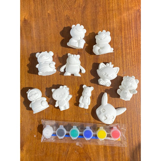 Bộ 10 tô tượng mini cho bé tô màu kèm cọ kèm màu