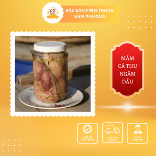 Mắm cá thu ngâm dầu đặc sản Bình Định thịt sạch béo thơm ngon hấp dẫn hũ 500gr