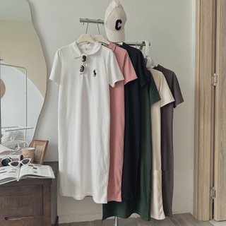 Đầm Polo Dáng Suông Thêu Logo Ngực Basic M2405