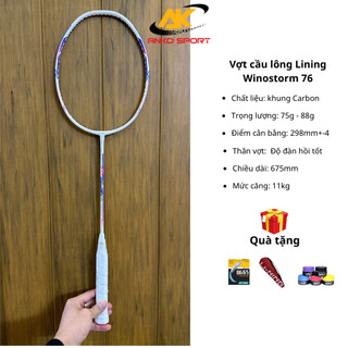 Vợt cầu lông Lining khung carbon siêu nhẹ tặng kèm quấn cán và bao đựng vợt, đã lên cước 11kg cho mọi người chơi