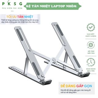  Giá đỡ laptop macbook ipad bằng nhôm có thể điều chỉnh được độ cao đế tản nhiệt kê laptop,giá đỡ máy tính - PKSGSHOP 