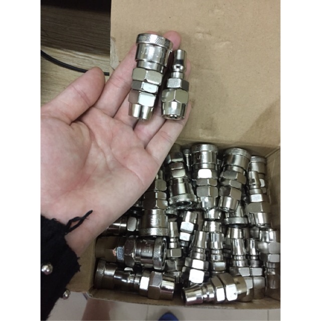 Đầu nối nhanh dây hơi, khớp nối máy nén khí Đầu nối hơi phi 8