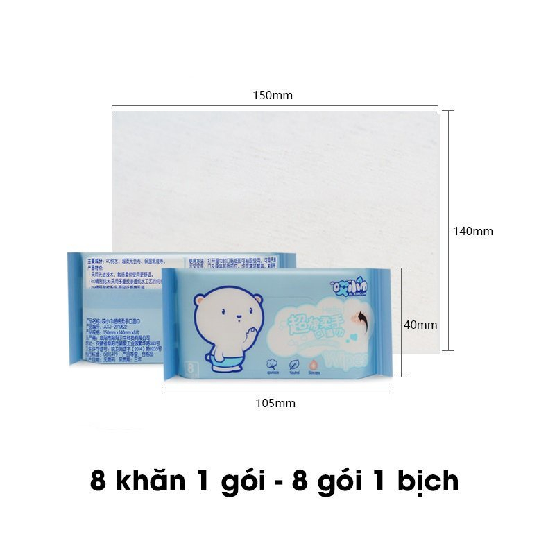 Khăn Giấy Ướt Mini Dễ Thương Bỏ Túi Tiện Lợi An Toàn Cho Da