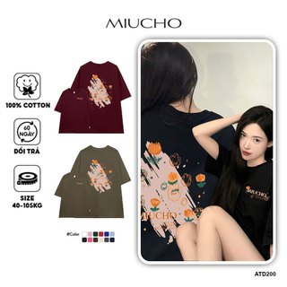 Áo thun nữ form rộng ATD200 Miucho chất vải cotton in Artwork
