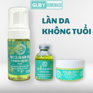 🅲🅾🅼🅱🅾 Làn Da Không Tuổi - Toner & Serum Cải Lão Hoàn Đồng và Kem Dưỡng Saffron - handmade By GUBY HOMEMADE