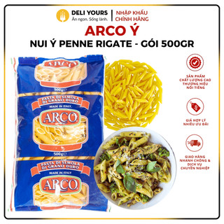 Nui ý penne regate gói 500gr - nui arco nhập khẩu chính hãng dùng chế biến các món pasta | deli yours