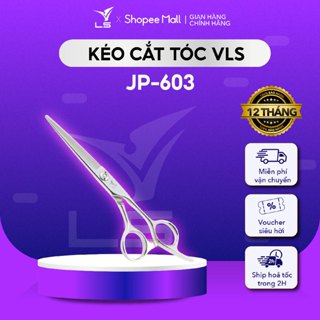 Kéo cắt tóc VLS lưỡi thẳng quai offset vênh đỡ ngón cố định JP603