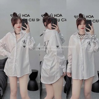 Áo Sơ Mi Đá Ci Key Lưng Chất Lụa Mềm Mịn, Áo Sơ Mi Đá Ghim Dáng Rộng Basic