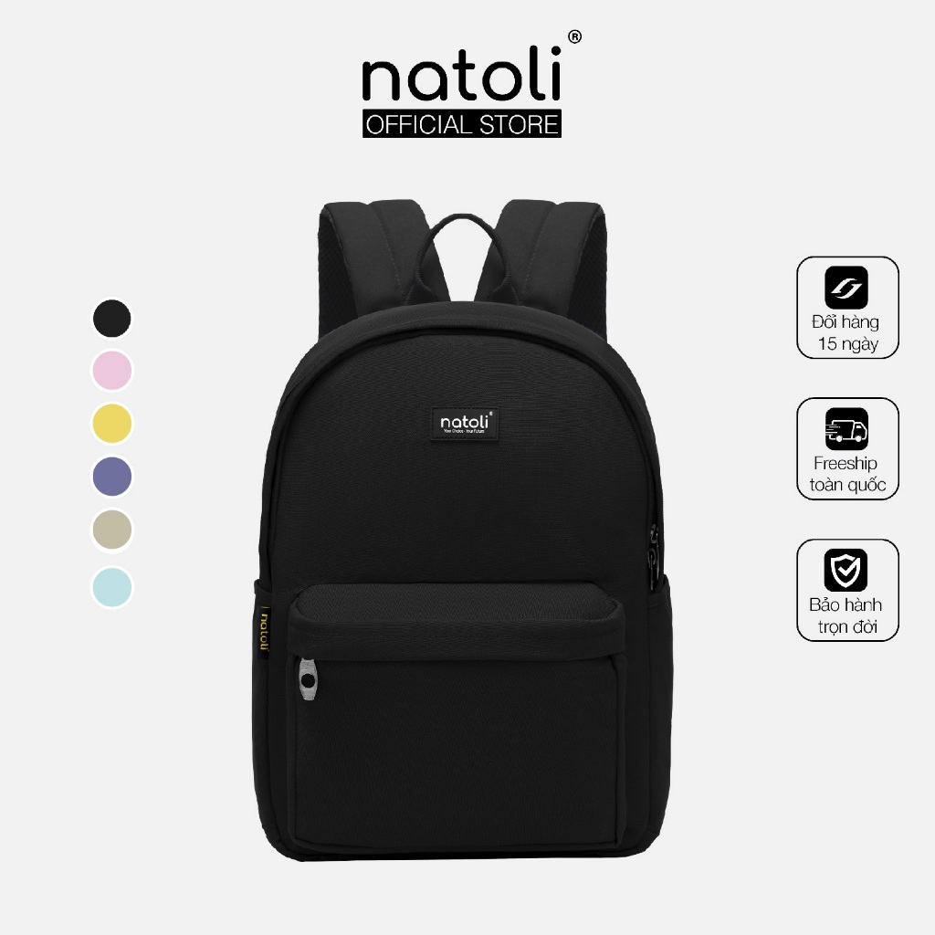 Balo đi học nam nữ thương hiệu NATOLI nhiều ngăn chống nước tốt - Basic Backpack B2