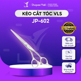   SALE1.1 TẶNG LƯỢC PRO25 Kéo cắt tóc VLS lưỡi thẳng quai offset vênh đỡ ngón cố định JP602 