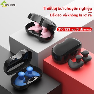 Bịt tai NAGO chống ồn,chống thấm nước dùng cho bơi lội chất liệu silicon mềm dẻo,bịt tai kẹp mũi