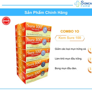 Combo 10 kem mụn sure 100 chai 8g giảm mụn trứng cá, vết thâm mụn