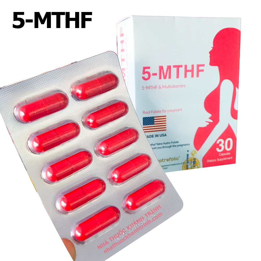 Viên uống 5-MTHF, hỗ trợ sinh sản, tăng khả năng mang thai, cung cấp dưỡng chất cần thiết cho thai kỳ 30 viên