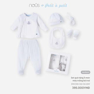 Set quà tặng Nous 5 món body, mũ, yếm, bao tay cho bé sơ sinh, đầy tháng phối nhiều màu sắc chất liệu kháng khuẩn