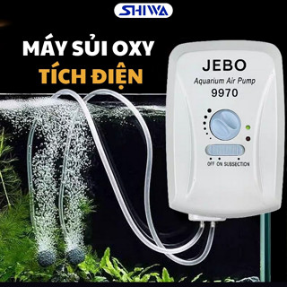 Máy Sủi Oxy Tích Điện Siêu Êm JEBO 9970/ 9950 - Sủi Oxy Bể Cá 2 Vòi Shiwa