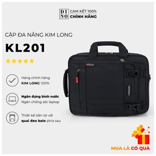 [CÓ QUÀ] Cặp Đa Năng Học Sinh Cấp 2, Cấp 3, Có Ngăn Đựng Bình Nước, Có Quai Balo Cất Gọn, Quai Đeo Chéo Kim Long KL201