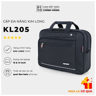 Cặp học sinh trung học – cặp sách cấp 2, cấp 3 đa năng, có quai balo cất gọn, quai đeo vai, quai xách kim long kl205 đen