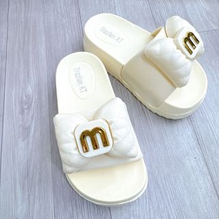 Dép bé gái gắn nơ M, dép quai ngang cho bé gái đế cao 4cm Đức Phúc