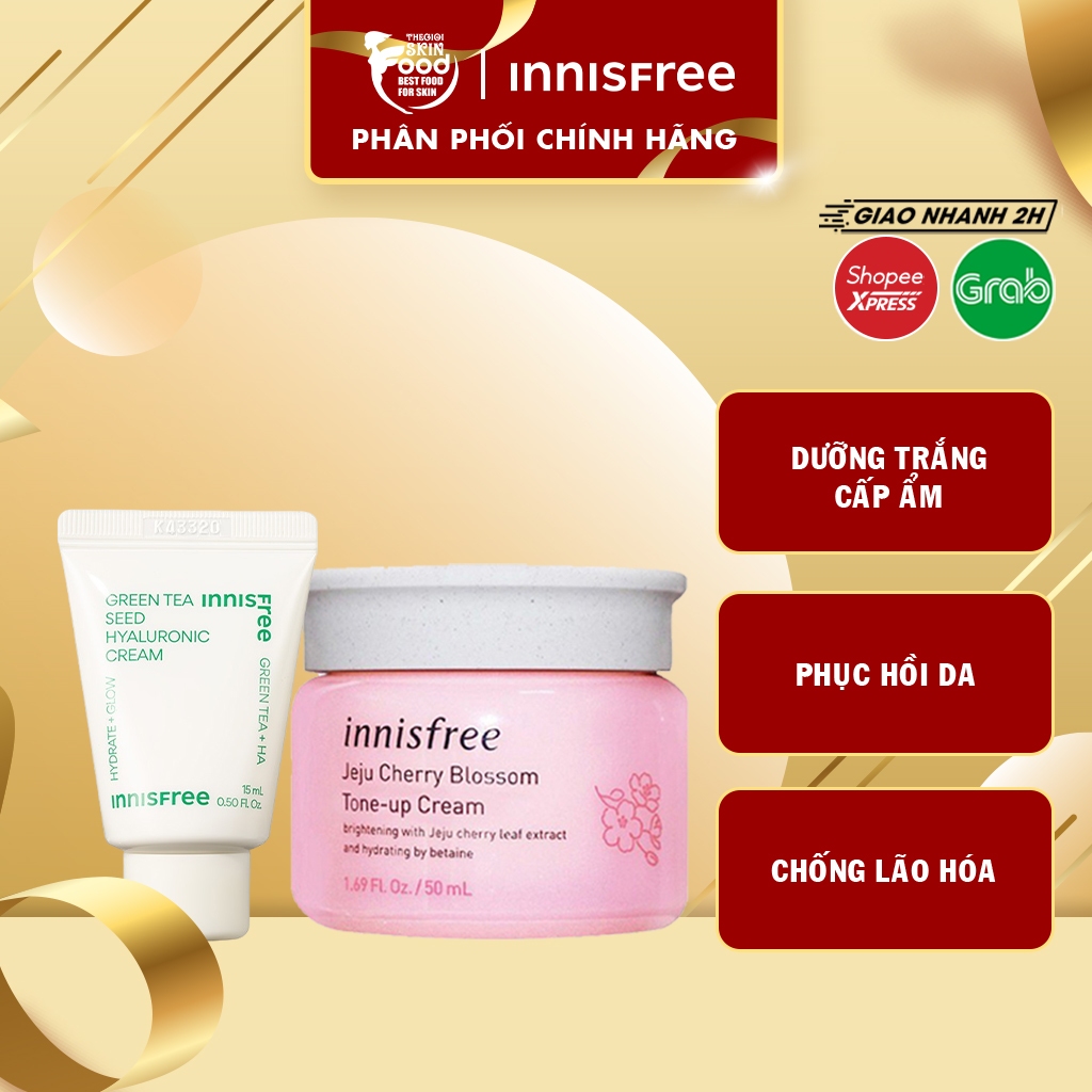 Kem Dưỡng Ẩm, Trắng Da Nâng Tone Tức Thì Innisfree Cream 50ml