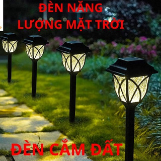 Đèn năng lượng mặt trời cắm đất cắm cỏ mái nhà chéo đèn trang trí sân vườn chậu cây cảnh lối đi kháng nước