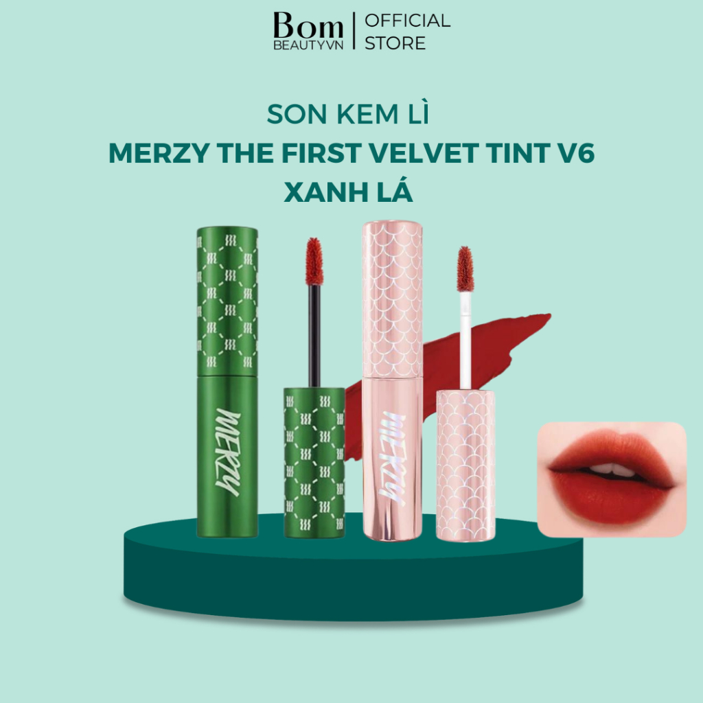 [NEW-MERZY V6 SIREN] Son kem lì Merzy V6 Xanh Lá The First Velvet Tint 4.5g- Bom Beauty VN phân phối chính hãng( 05/2026