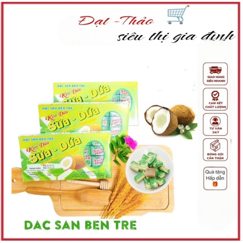 Kẹo dừa sữa dứa 300g (đặc sản bến tre)