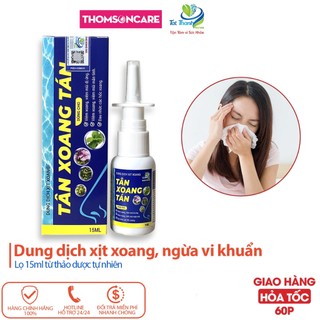 Dung dịch xịt mũi, giảm xoang Tân xoang tán 15ml, giúp làm sạch mũi, giảm ngạt mũi, đau đầu từ thảo dược - Thomsoncare