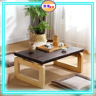 Bàn trà ngồi bệt gấp gọn thông minh,Bàn trà kiểu Nhật bằng gỗ thông tự nhiên dày 2.5cm