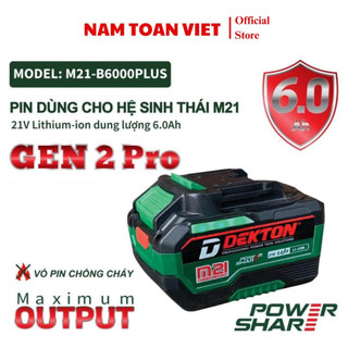 Pin dekton m21 b6000plus dung lượng 21v 6.0ah chính hãng