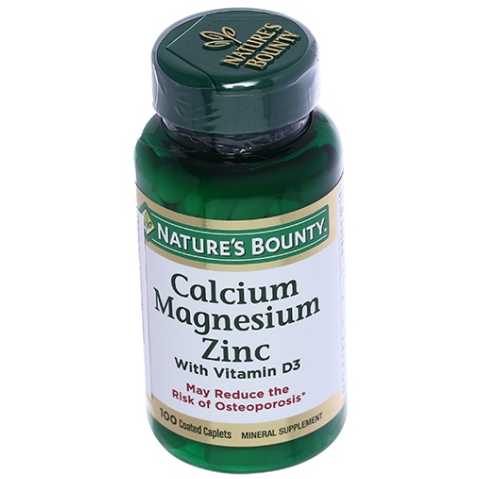 Nature's Bounty Calcium Magnesium Zinc hỗ trợ chắc khỏe xương chai 100 viên