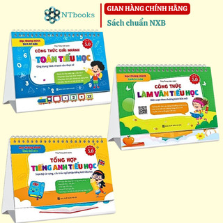 Sách - Bộ Lịch Công Thức Giải Nhanh Toán - Làm Văn Tiểu Học - Tổng Hợp Tiếng Anh Tiểu Học (Phiên bản 5.0)