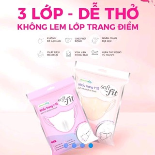 Khẩu trang y tế Soft- fit không trôi son, hàng đẹp