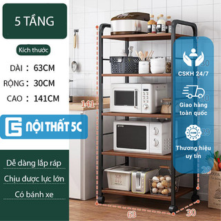 Tủ bếp đa năng, kệ để lò vi sóng, nồi cơm tiện tiện dụng kèm ngăn kéo khung thép sơn tĩnh điện mặt gỗ MDF