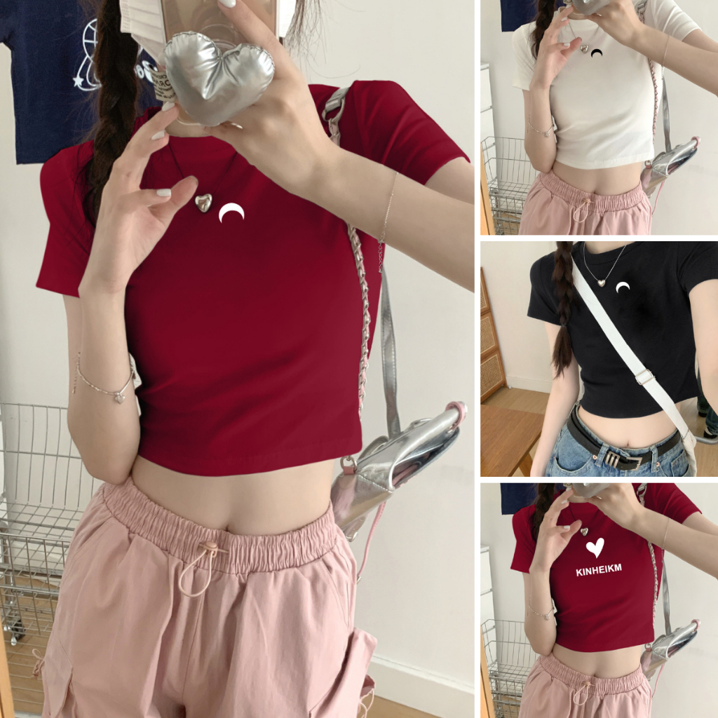 Áo croptop nữ in hình chất cotton Loza G0131