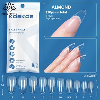 Koskoe móng úp móng nối hộp móng tay giả nối dài móng tay chuyên dụng 120 móng đủ size