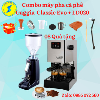Combo máy pha cà phê gaggia classic evo pro và máy xay cà phê ld 020 - hàng italy - mới 100%