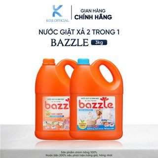 Can nước giặt xả sinh học Bazzle 2 trong 1 siêu tiết kiệm giặt được với máy giặt lưu hương thơm lâu 3kg