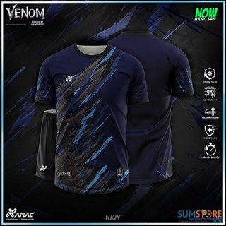 Đồ đá bóng thể thao không logo venom xanh đen - bộ bóng đá amac thun mè