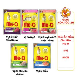 (CÓ QUÀ TẶNG) Thức Ăn Mềm Pate Cho Mèo ME-O - 5 Vị - 80GR